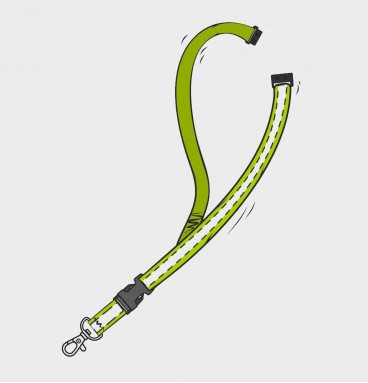 Double Lanyard with Carabiner, Buckle and Safety Clip 15/20mm