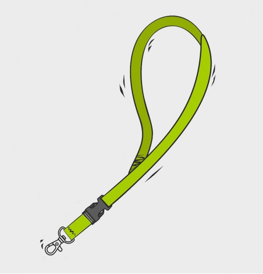 Plain Lanyard with Carabiner and Buckle
