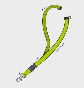 Plain Lanyard with Carabiner and Buckle and Safety Clip