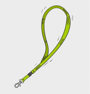 Shoelace Lanyard with Carabiner and Buckle