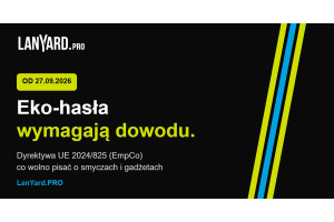 Grafika: eko-hasła wymagają dowodu – dyrektywa EmpCo 2024/825 od 27.09.2026, LanYard.PRO