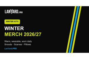 Winter merch 2026/27 kits: custom snoods, scarves and pillows by LanYard.PRO