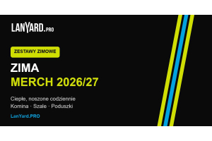 Merch zimowy 2026/27: komin, szale i poduszki z nadrukiem LanYard.PRO