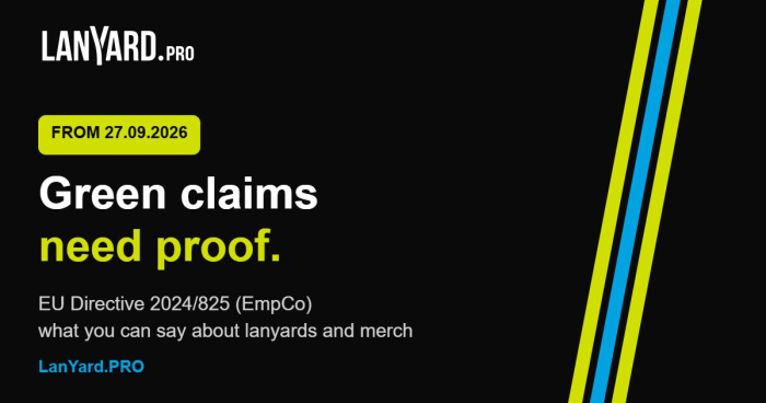 Graphic: green claims need proof – EU EmpCo Directive 2024/825 from 27 September 2026, LanYard.PRO