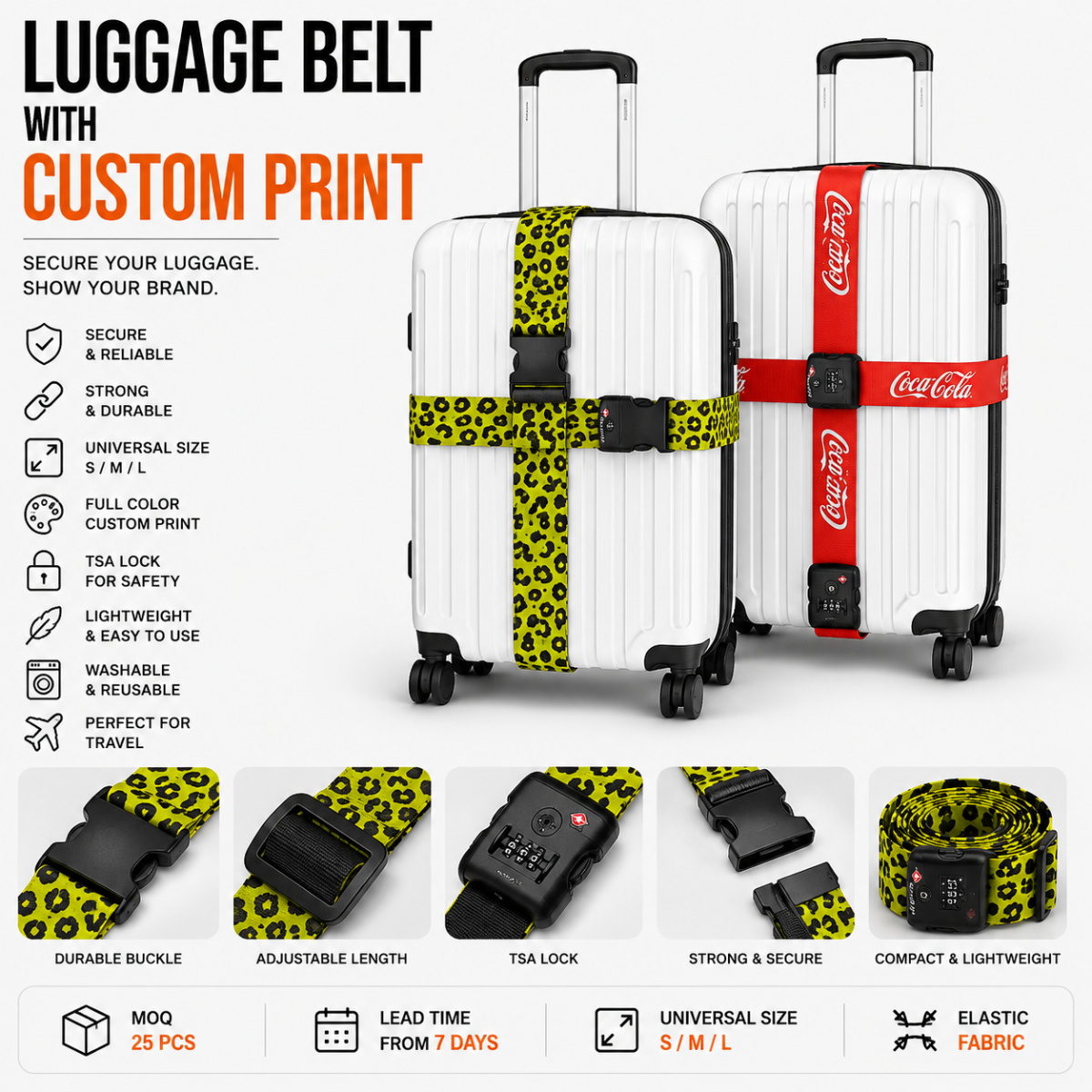 Luggage Belt with Custom Print