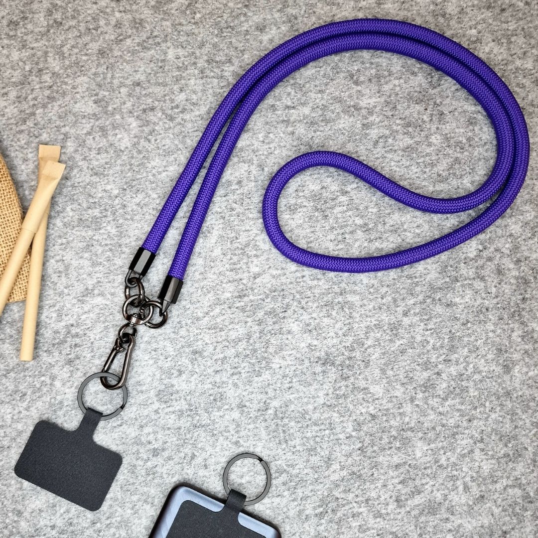 PREMIUM Rope custom Phone Lanyard 10mm with Patch | Promotional Crossbody Phone Strap