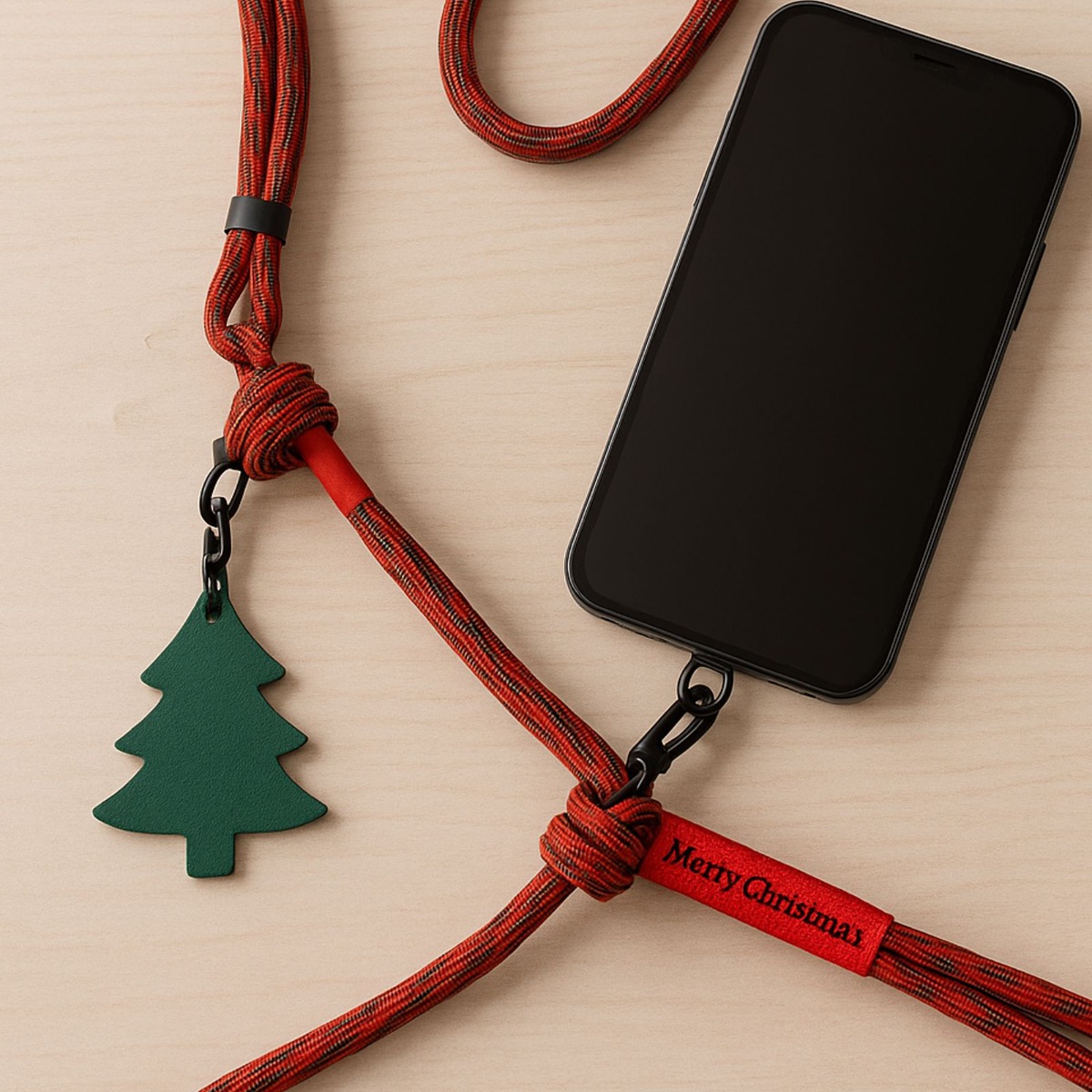 Special Holiday Edition – 2-Part Phone Lanyard with Christmas Tree Charm!