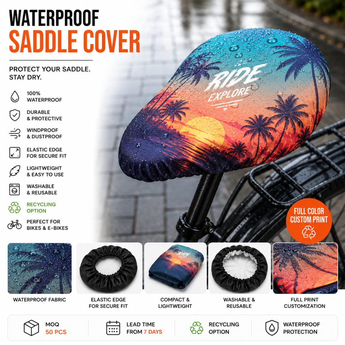 Bike Seat Cover with Sublimation Printing