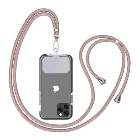 Custom Round Cord Phone Lanyard 6mm with Patch | Promotional Crossbody Phone Strap