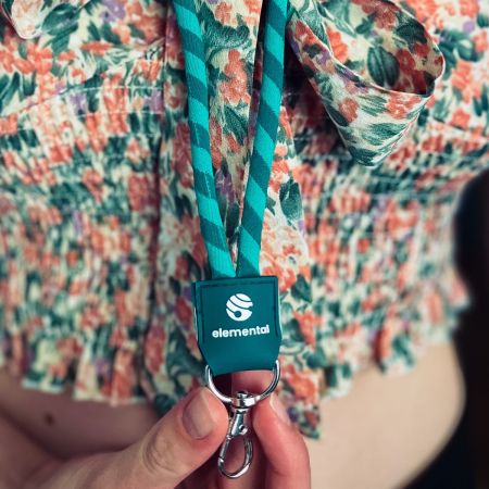 Long Zebra 8mm Lanyard with Custom Rubber