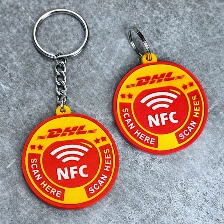 Custom PVC rubber keyrings with your design (NFC)
