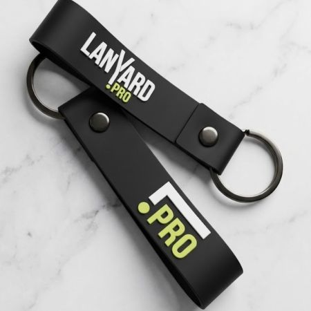 Custom flat 2D PVC rubber keyrings with your design