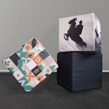 Advertising Pouffe Cube with Custom Print