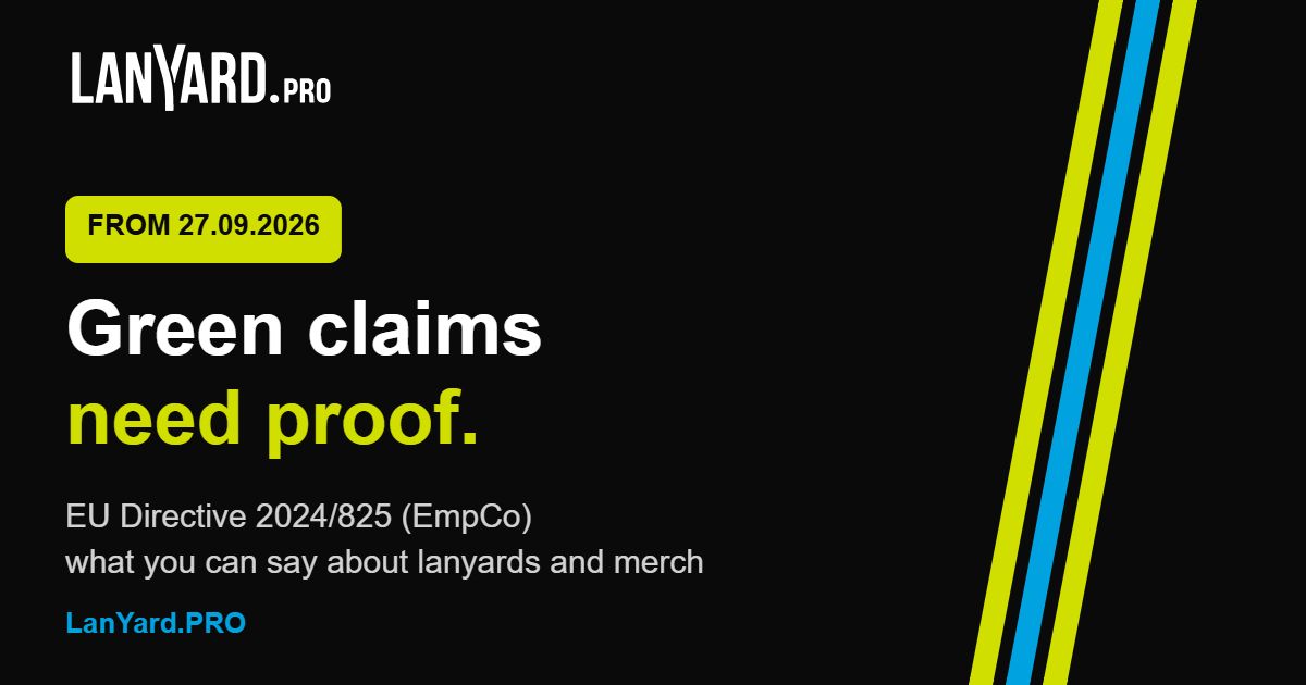 Graphic: green claims need proof – EU EmpCo Directive 2024/825 from 27 September 2026, LanYard.PRO