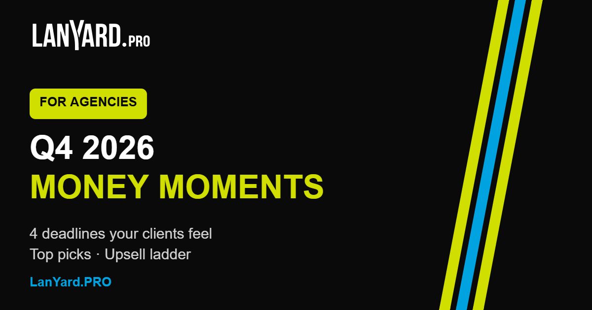 Q4 2026 merch money moments for agencies by LanYard.PRO