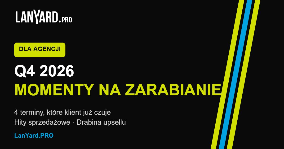 Q4 2026: momenty zarabiania na merchu dla agencji LanYard.PRO